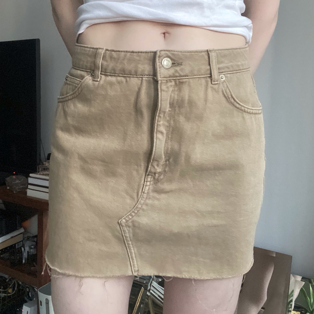 Khaki Topshop Mini Skirt (8)